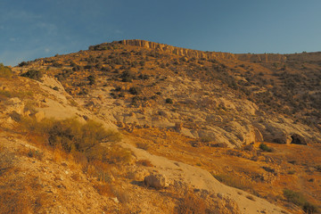 Wadi Dana Reserve typical landscape. Wadi Dana National Park. Jordan
