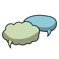 speech bubble in comic isolated icon