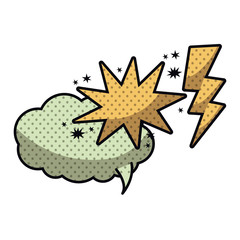 speech bubble in comic isolated icon