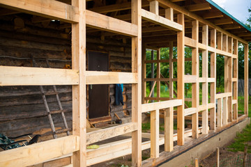 the skeleton of an unfinished village house