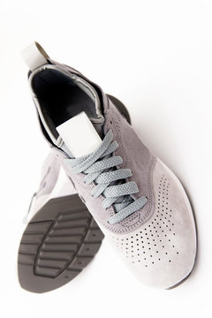 sport shoes on white background close up