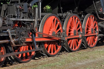 Fototapeta na wymiar detail view, old locomotive