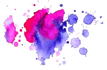 Colorful abstract watercolor texture with splashes and spatters. Modern creative watercolor background for trendy design.