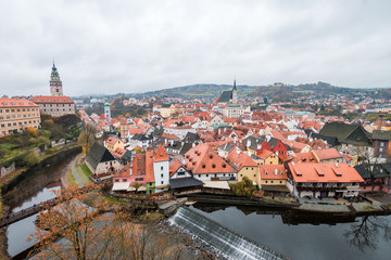 Obraz premium panoramic view of cesky krumlov medieval town