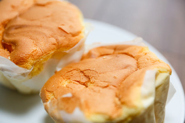 Chinese cake close up. egg cake. 