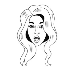 head of young woman avatar character