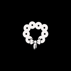 Christmas wreath vector icon. flat Christmas wreath design. Christmas wreath illustration for graphic