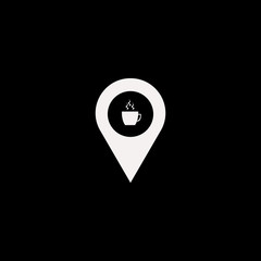 coffeeshop location vector icon. flat coffeeshop location design. coffeeshop location illustration for graphic