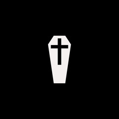coffin vector icon. flat coffin design. coffin illustration for graphic
