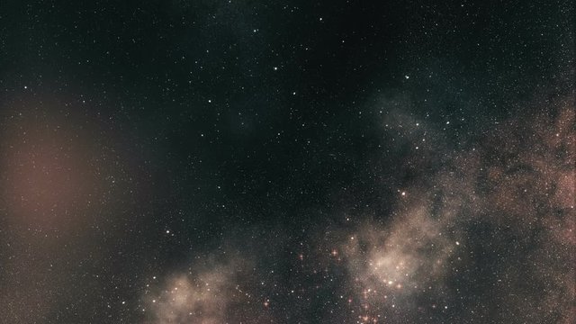 Space background, flight in space among the billions of stars nebulae and galaxies