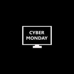 cyber monday computer vector icon. flat cyber monday computer design. cyber monday computer illustration for graphic