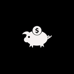 dollar piggy bank vector icon. flat dollar piggy bank design. dollar piggy bank illustration for graphic