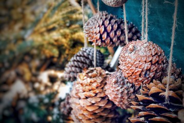 cones decorative ornaments for christmas