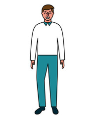 man standing character on white background