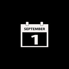 First september calendar vector icon. flat First september calendar design. First september calendar illustration for graphic