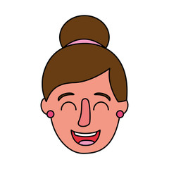 smiling woman face on white background