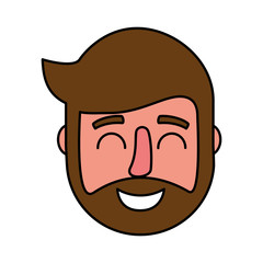 man face happy on white background