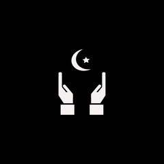 hands islam sign vector icon. flat hands islam sign design. hands islam sign illustration for graphic