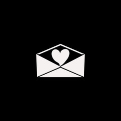 heart envelope vector icon. flat heart envelope design. heart envelope illustration for graphic