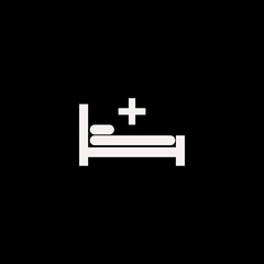 Fototapeta premium Hospital bed vector icon. flat Hospital bed design. Hospital bed illustration for graphic