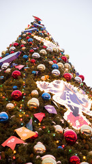 Christmas tree on red square