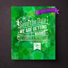 Pretty abstract green Save The Date template