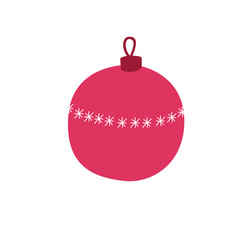 Christmas tree ball in hand drawn style.