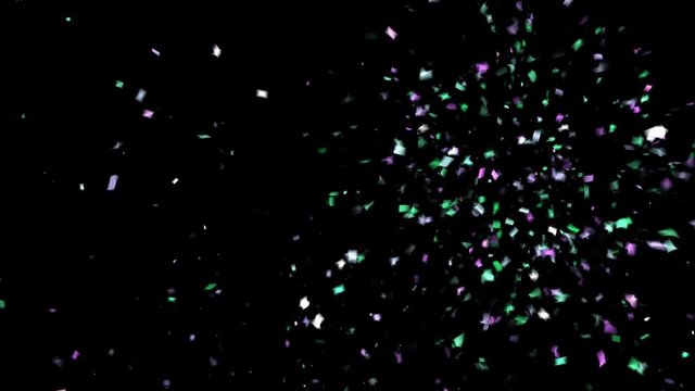 Colorful Confetti Party Popper Explosions on a Black Backgrounds