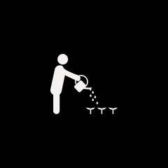 person watering can vector icon. flat person watering can design. person watering can illustration for graphic