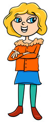teenager girl character cartoon illustration