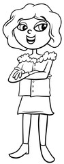 teenager girl character cartoon coloring book