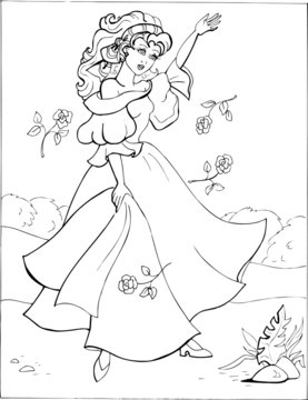 Coloring book for children. Beautiful little princess 15