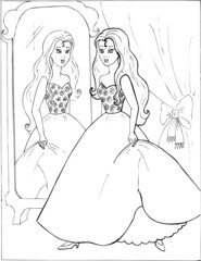 Coloring book for children. Beautiful little princess 20