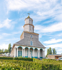Fototapeta na wymiar Nercon Church - Castro, Chiloe Island, Chile