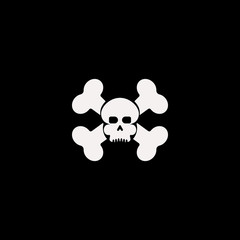 skull bones vector icon. flat skull bones design. skull bones illustration for graphic