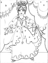 Coloring book for children. Beautiful little princess 35