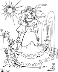 Coloring book for children. Beautiful little princess 40