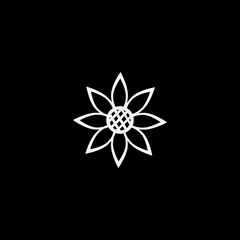 sunflower vector icon. flat sunflower design. sunflower illustration for graphic