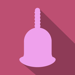 Menstrual cup icon in flat style
