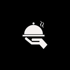 tray hand vector icon. flat tray hand design. tray hand illustration for graphic