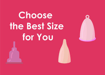 Banner with menstrual cup in cartoon style