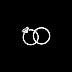 Wedding rings vector icon. flat Wedding rings design. Wedding rings illustration for graphic
