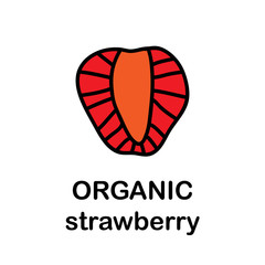 Strawberry logo in outline style