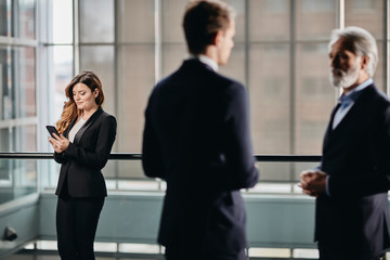 beautiful and successfull business woman in her 30´ in a corporate building