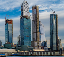 Cityscape of new Hudson Yard skyscrapers  in New York, USA.