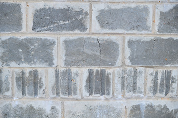 The texture of grey concrete brickwall, background, close-up