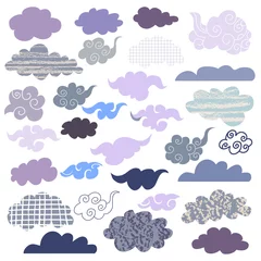 Fotobehang Set of doodle  clouds. © mistletoe