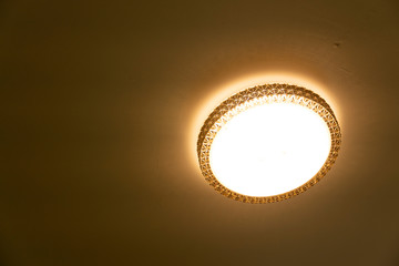 Circular lamp on the roof.