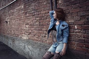 Girl punks on a city street