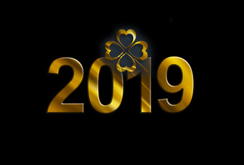 four leaf clover new year design